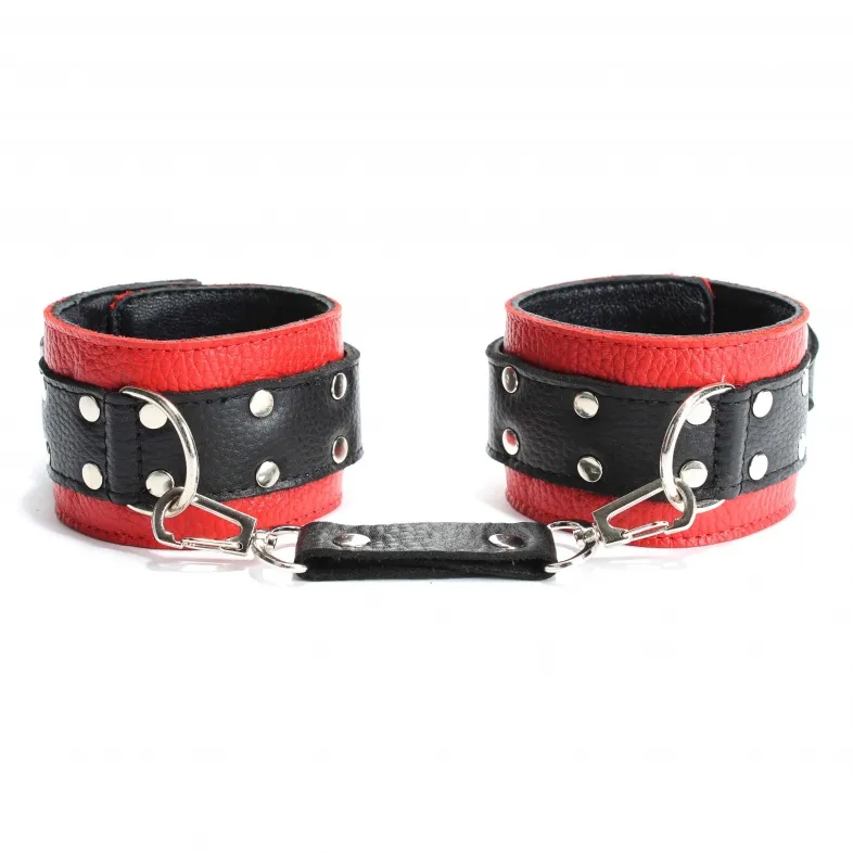 наручники из кожи красные 51003ars в Краснодаре