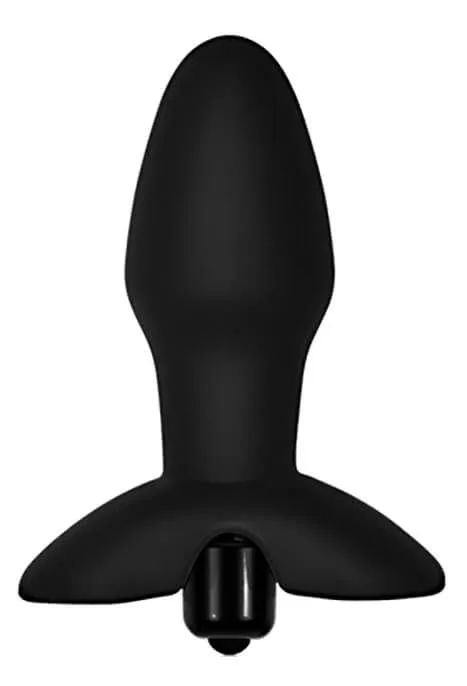 Анальная пробка Lovetoy Silicone Rocket Teaser, с вибрацией, чёрная