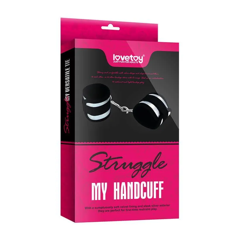наручники декоративные lovetoy struggle my handcuff, черно-белые в Краснодаре