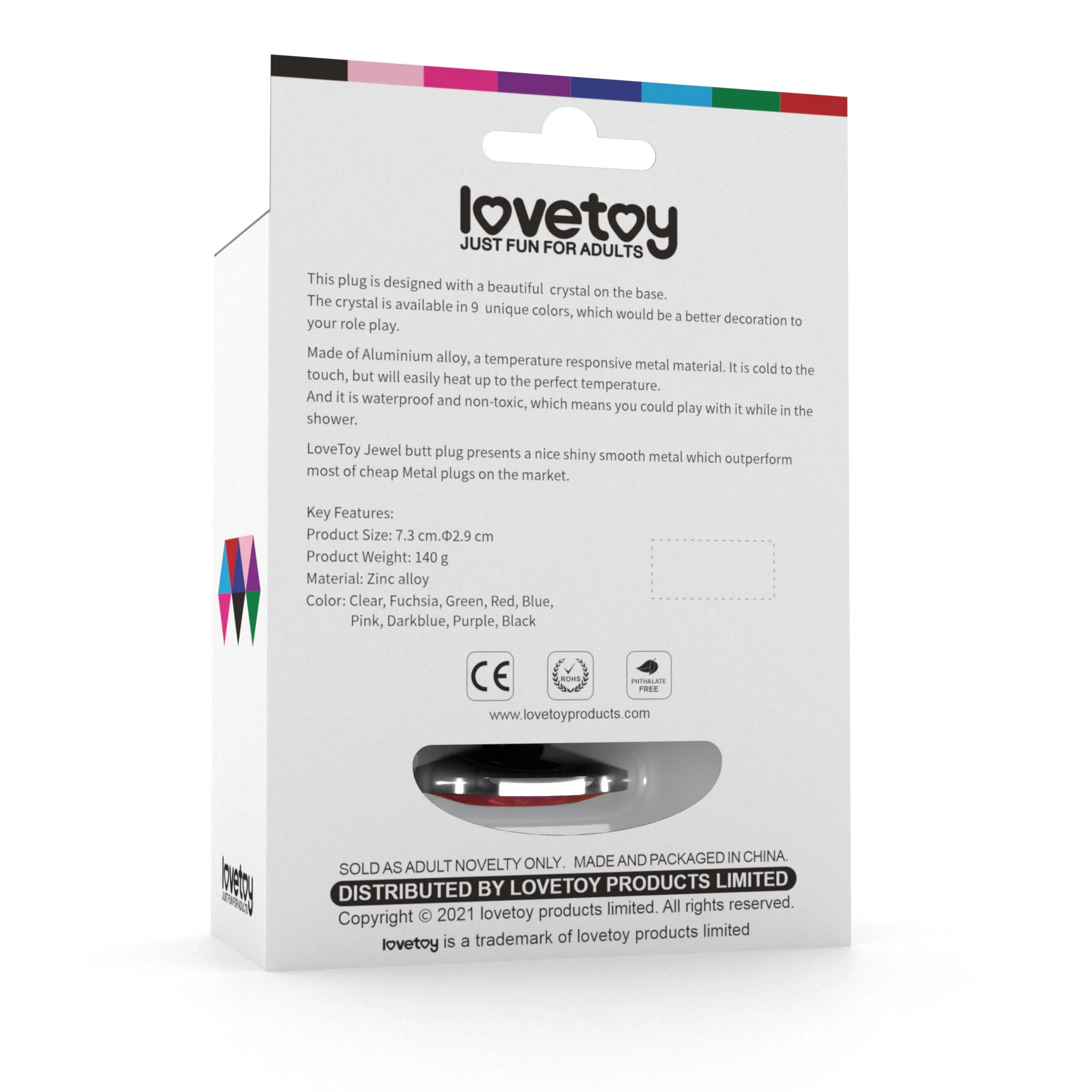 анальная пробка lovetoy малая, с красным камнем в Краснодаре