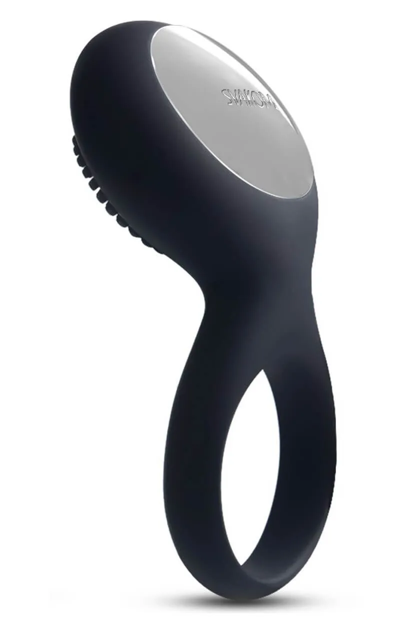 виброкольцо со стимулятором svakom tyler, черное в Краснодаре