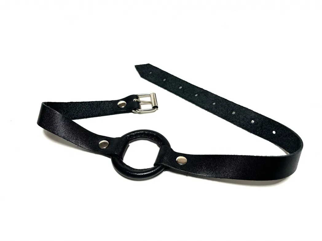 кляп с черным кольцом кожаный 60010ars в Краснодаре