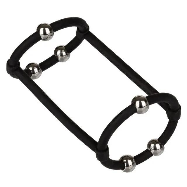 эрекционное кольцо с стальными бусинами steel beaded silicone enhancer cage в Краснодаре