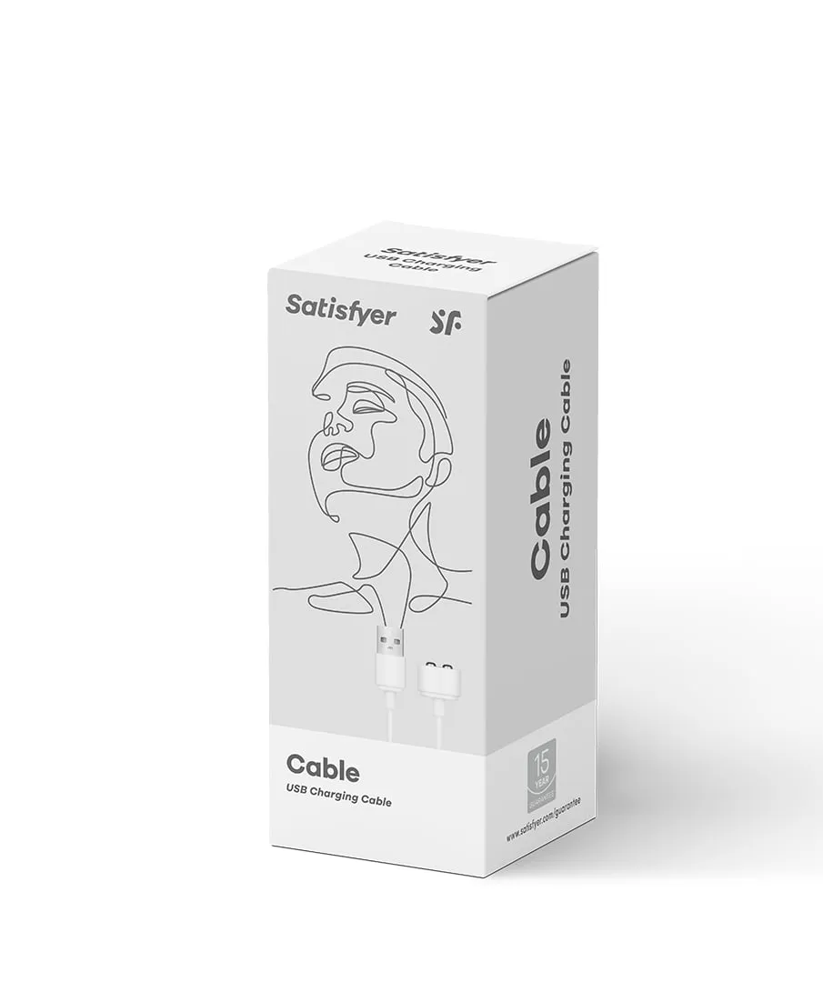 кабель для зарядки для вибромассажеров satisfyer usb charging cable white (boxed) в Краснодаре