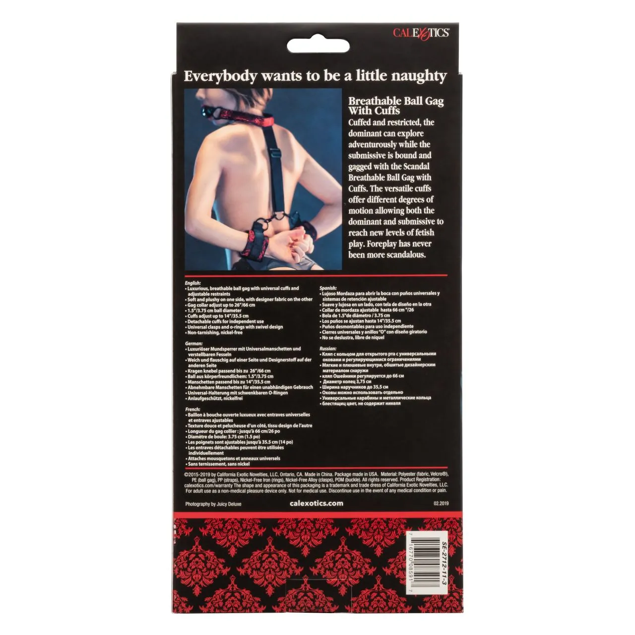 кляп-шарик с фиксацией рук scandal breathable ball gag with cuffs в Краснодаре