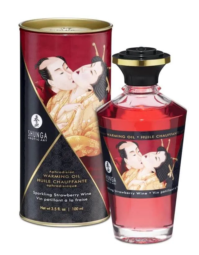 массажное масло интимное игристое клубничное вино от shunga, 100 мл в Краснодаре