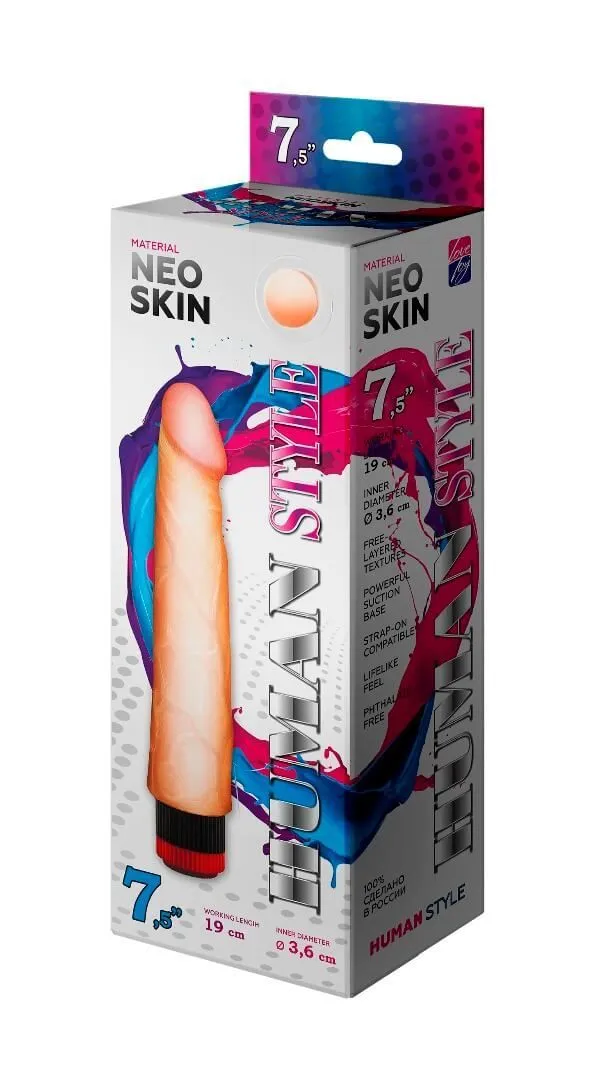 вибратор lovetoy human style 7.5 inch, телесный в Краснодаре