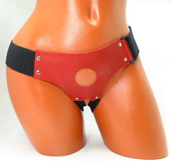 трусики для страпона красная кожа 52014ars в Краснодаре