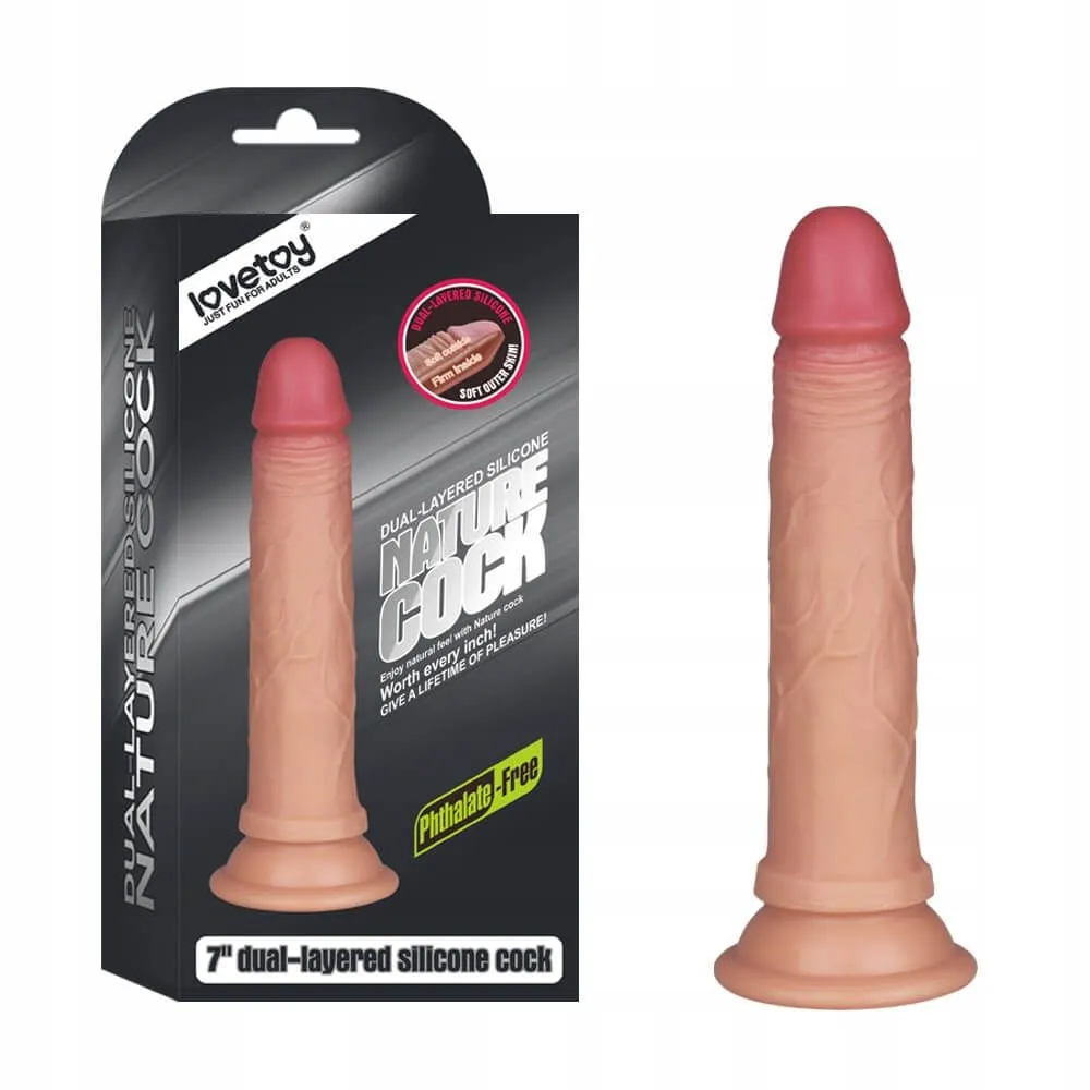фаллоимитатор 7 inch dual layered liquid silicone nature cock, телесный в Краснодаре