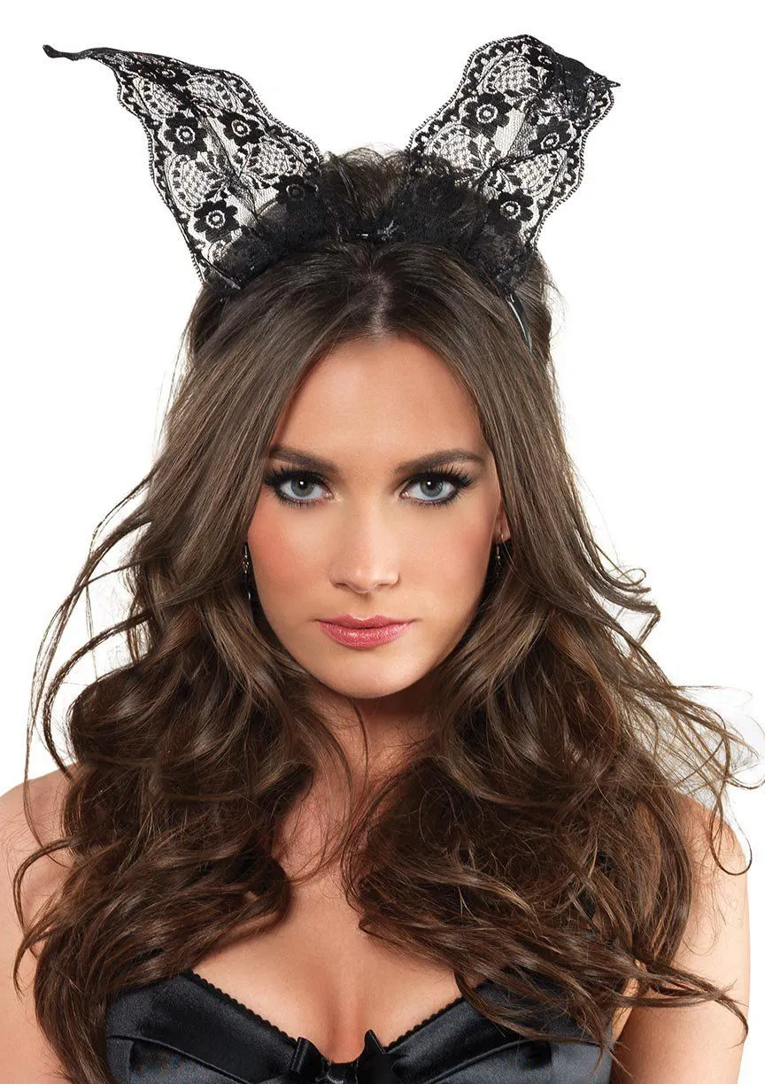 Эротическое ушки кролика leg avenue lace bunny ears, черное кружево в Краснодаре