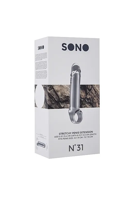 увеличивающая насадка закрытого типа с кольцом для фиксации на мошонке no.31  - stretchy penis exten в Краснодаре