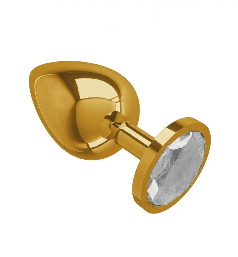 анальная втулка золото большая с прозрачным кристаллом в Краснодаре