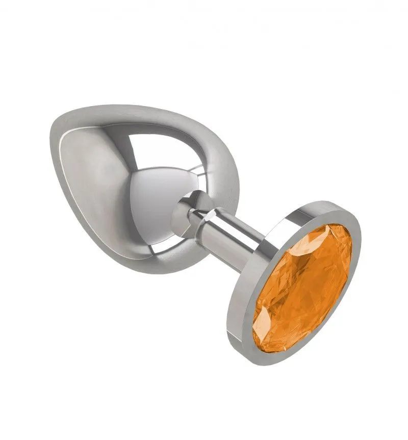 анальная втулка silver большая с оранжевым кристаллом в Краснодаре