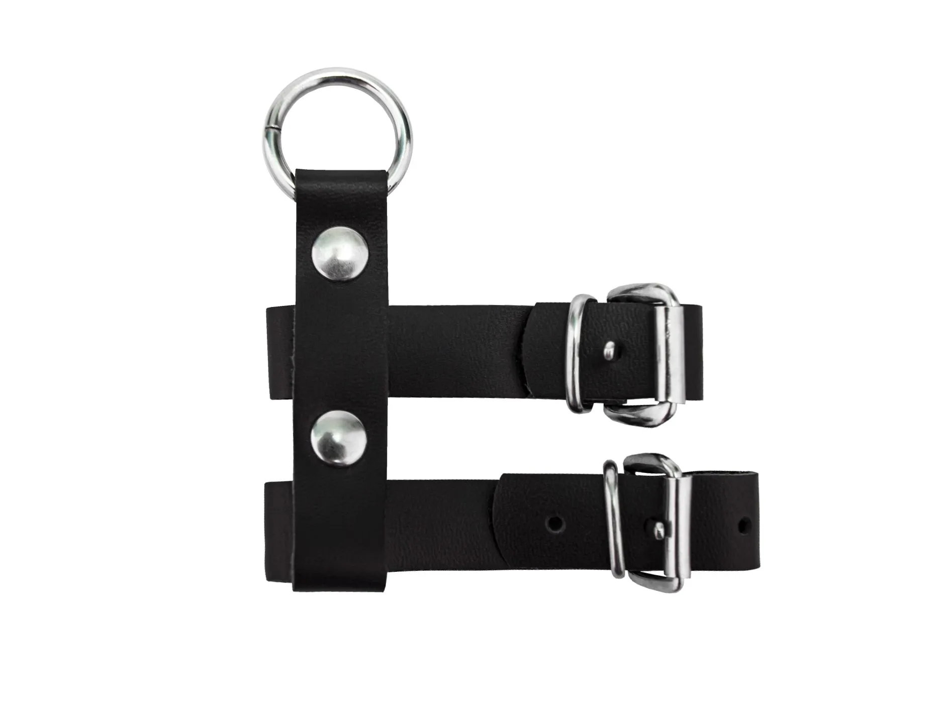 Сбруя на фаллос Подиум на пряжках, черная