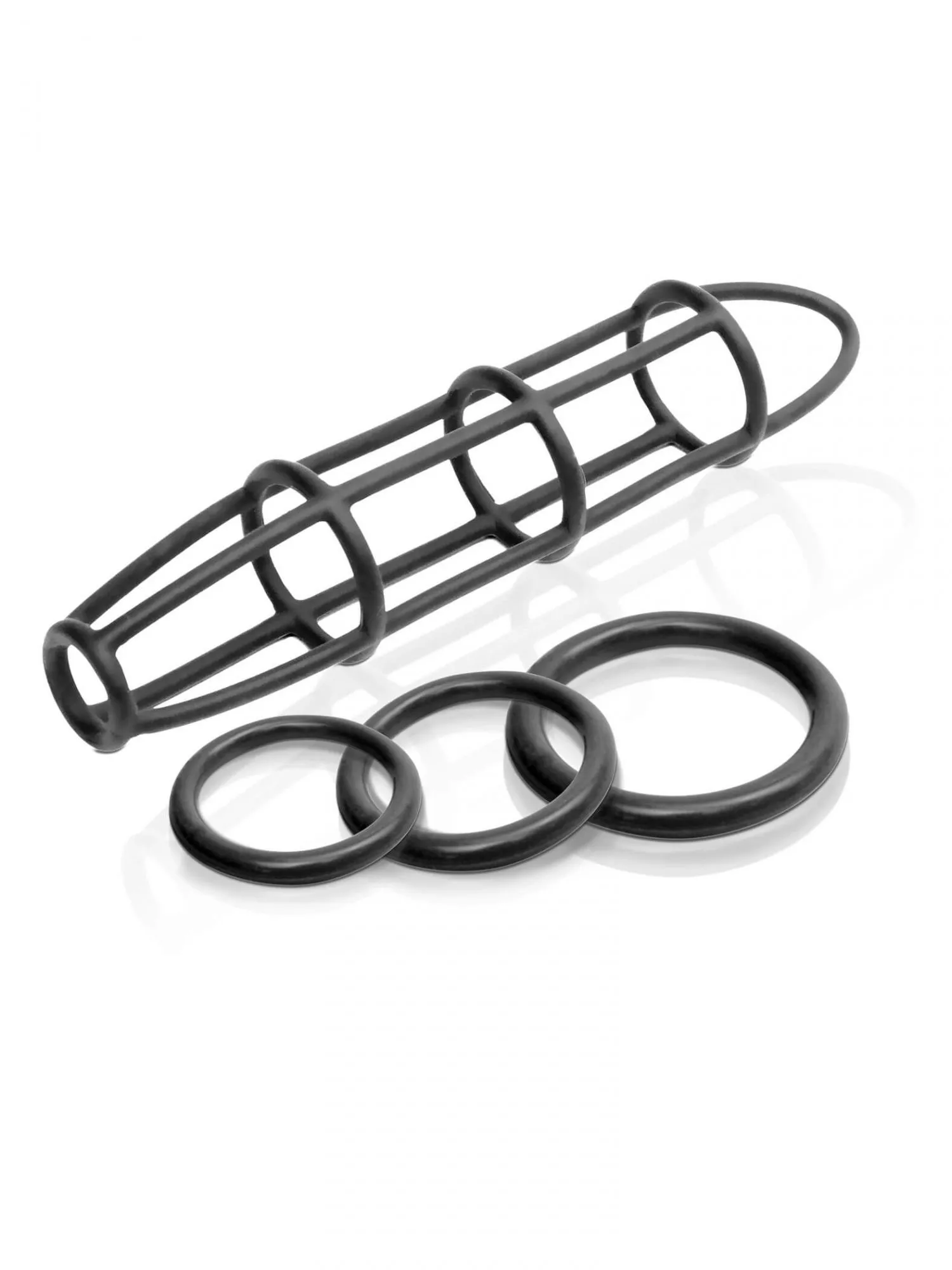 Насадка и кольца Pipedream Cockcage and Ring Set, черные