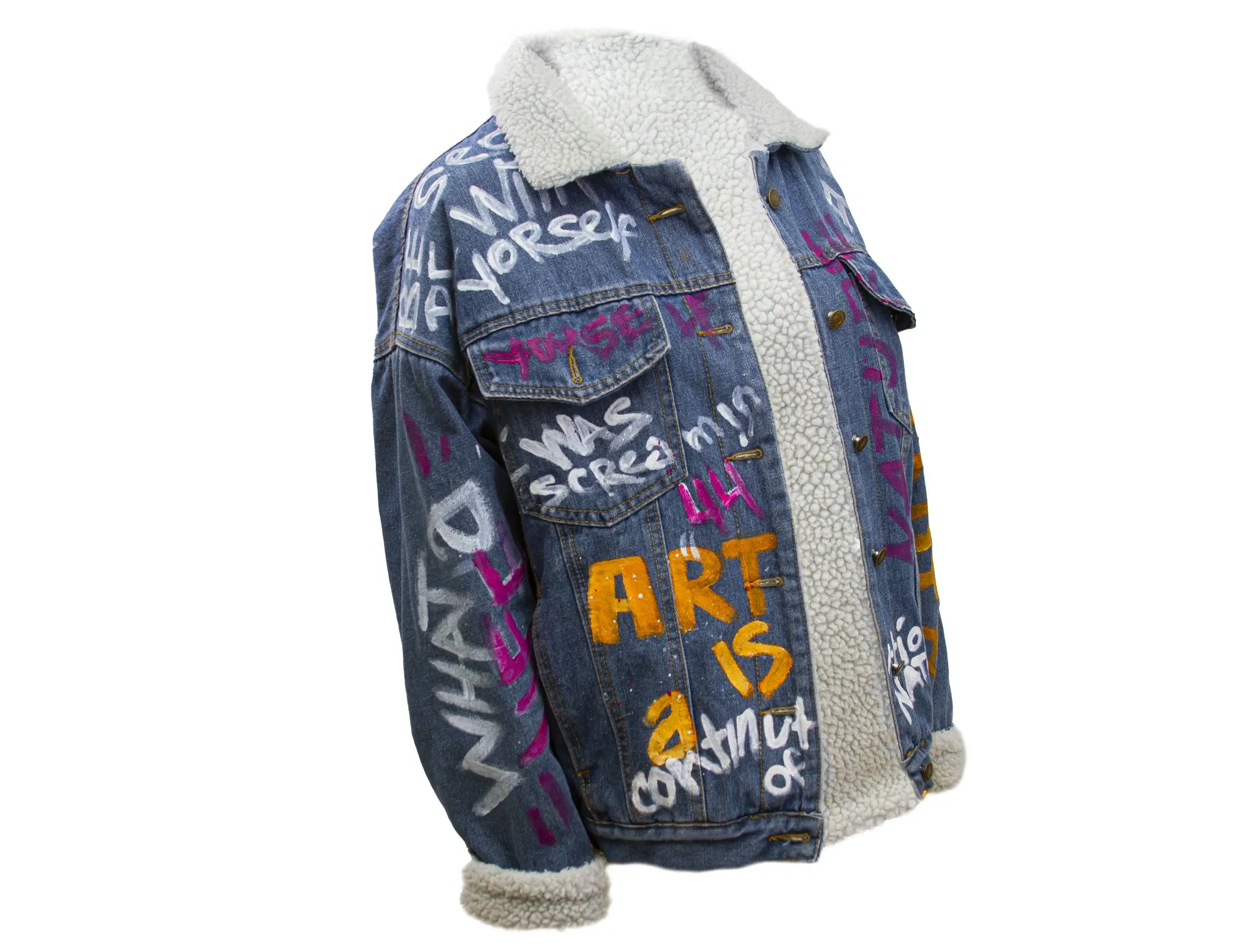 Куртка джинсовая с подкладкой "I was screaming"