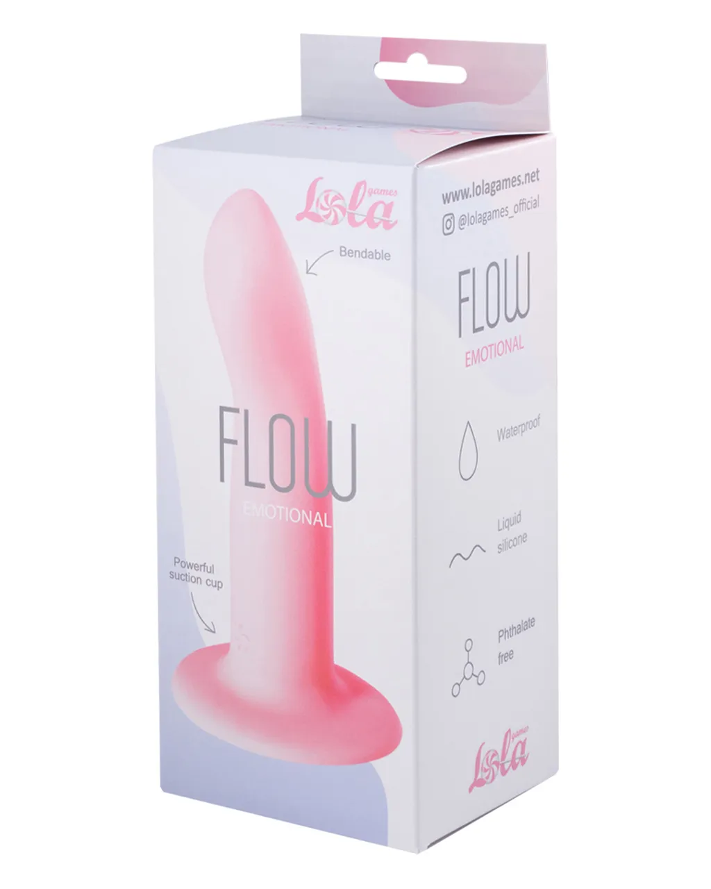 Нереалистичный дилдо Flow Emotional Pink 2040-02lola