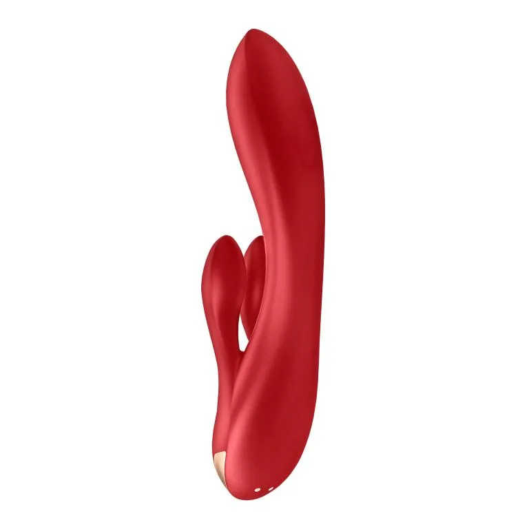 вибратор-кролик satisfyer double flex с двумя клиторальными отростками (красный) в Краснодаре