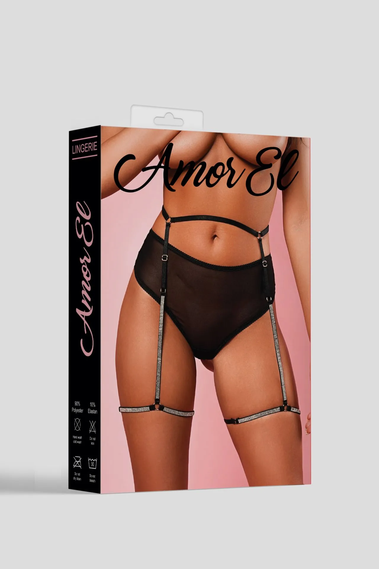 Эротическое трусики с поясом и гартерами  s/m black в Краснодаре