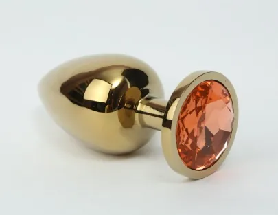 анальная пробка золотая с желтым кристаллом s 2,8 х 7,6 47059-mm в Краснодаре