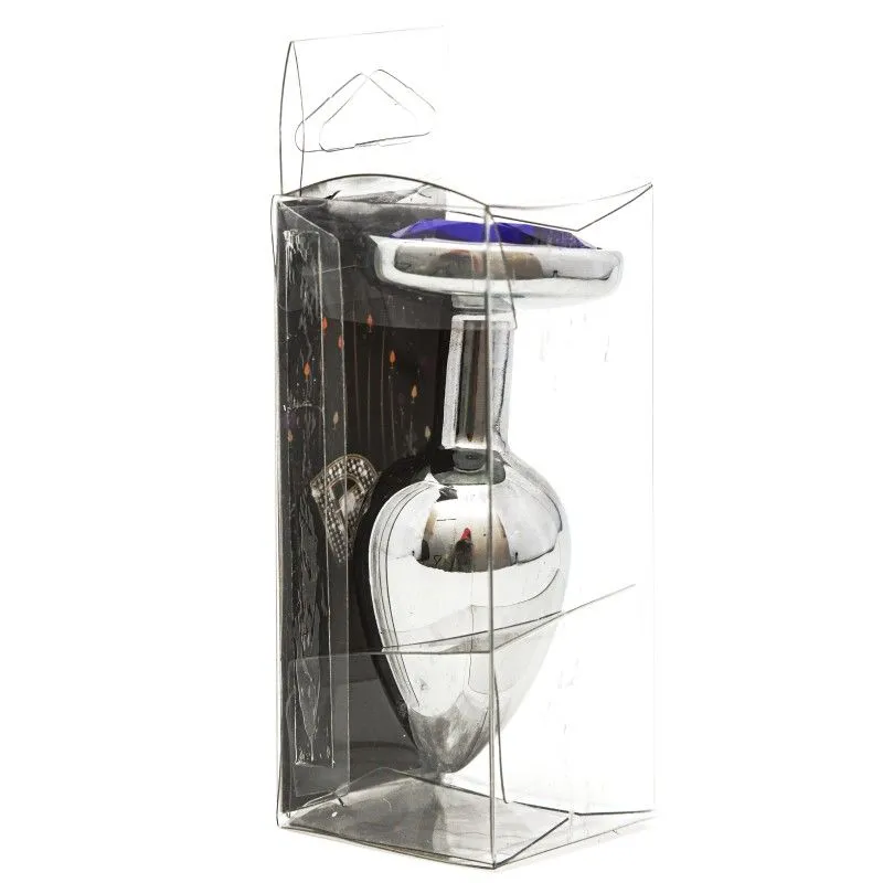 втулка анальная silver с синим кристаллом в Краснодаре