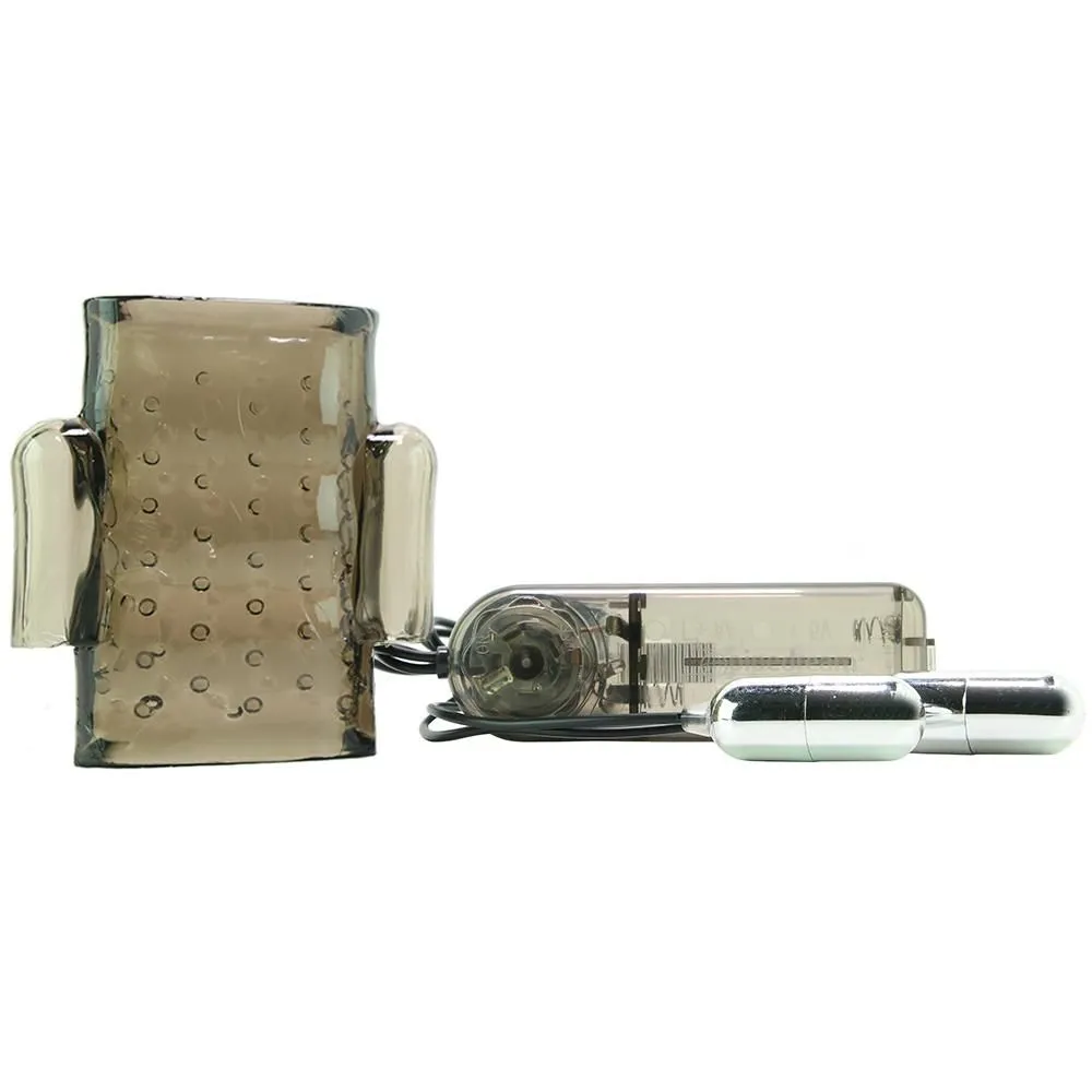 насадка с вибрацией pipedream dual vibrating penis sleeve, серая в Краснодаре