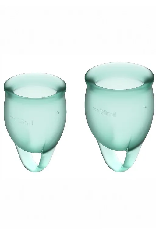 набор менструальных чаш satisfyer feel confident menstrual cup (dark green) в Краснодаре