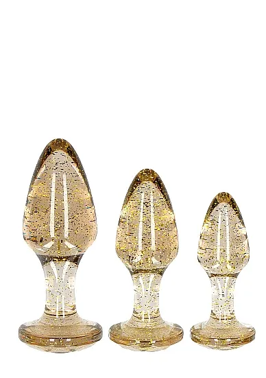 набор акриловых анальных пробок acrylic goldchip butt plug set в Краснодаре