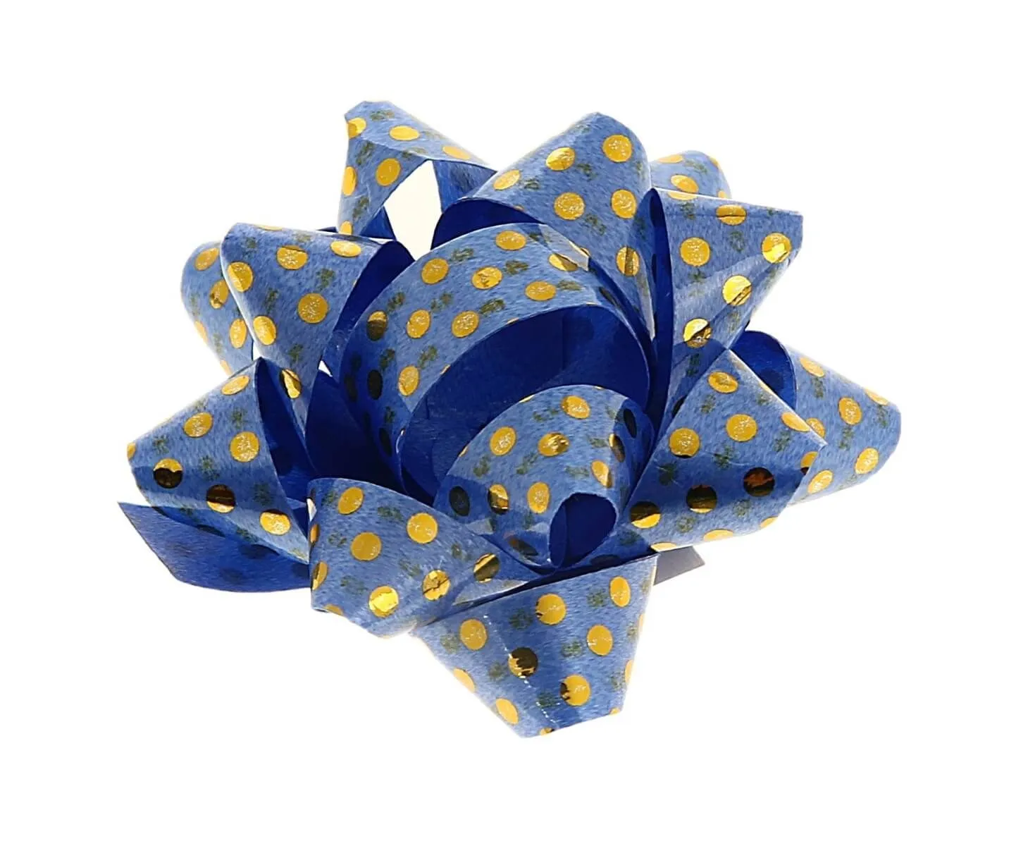 Бант-звезда "Золотой горошек", синий