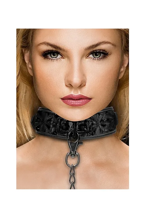 Широкий ошейник с поводком Luxury Collar with Leash
