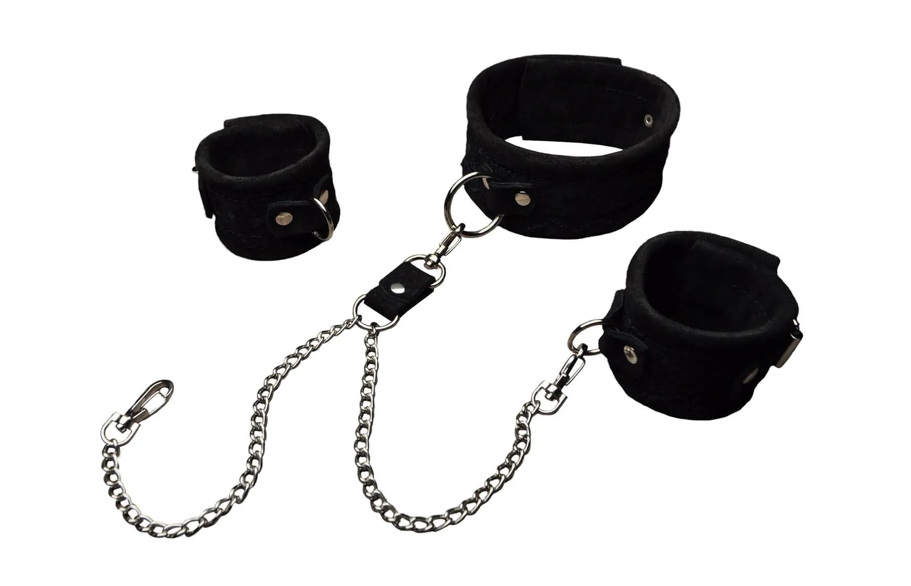 комплект из ошейника и наручников индиго с кружевом, черный в Краснодаре