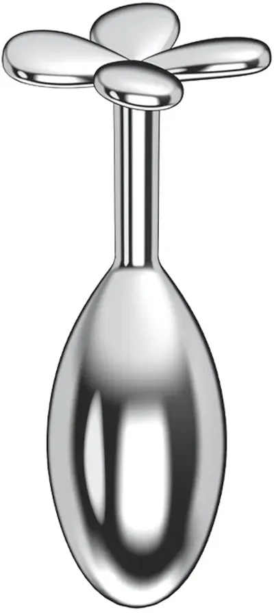 алюминивая анальная пробка-капля с ограничителем в виде цветка в Краснодаре