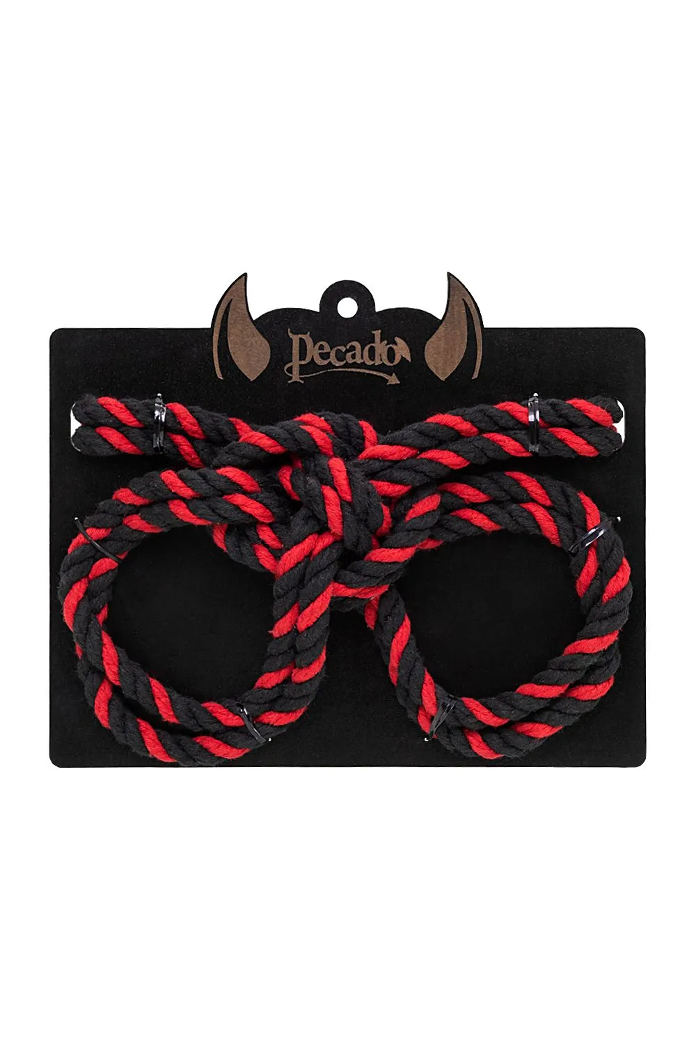 наручники-оковы pecado bdsm, "узел-альфа", из хлопковой веревки, черно-красные, 3,3 м в Краснодаре