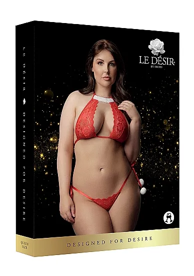 Эротическое комплект кружевного белья snow angel plus size (красный) в Краснодаре