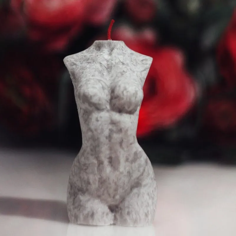 фигурная свеча "клеопатра", пальмовый воск, перламутровая серая, 105 г в Краснодаре