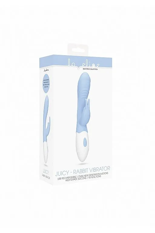 перезарежаемый вибратор кролик juicy, голубой в Краснодаре