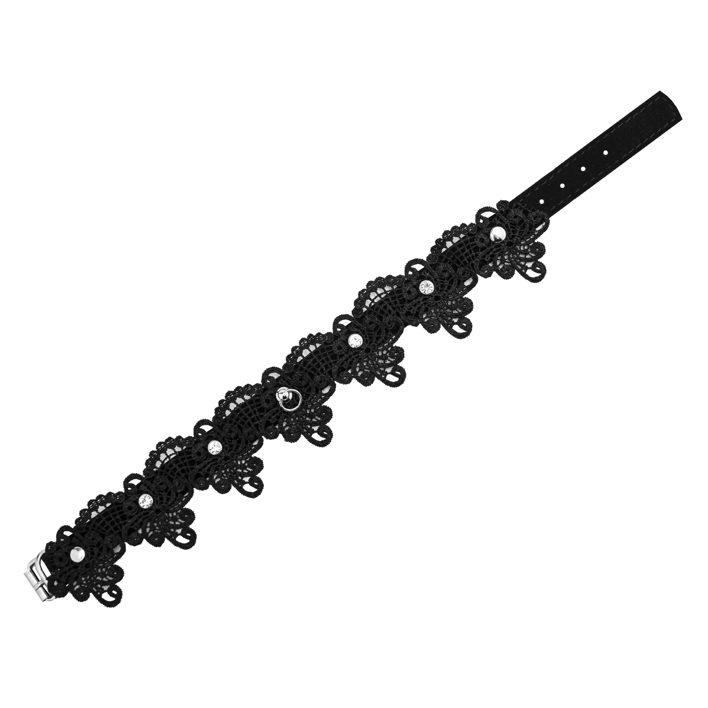 чокер pinkrabbit шарм кружевной со стразами, чёрный в Краснодаре