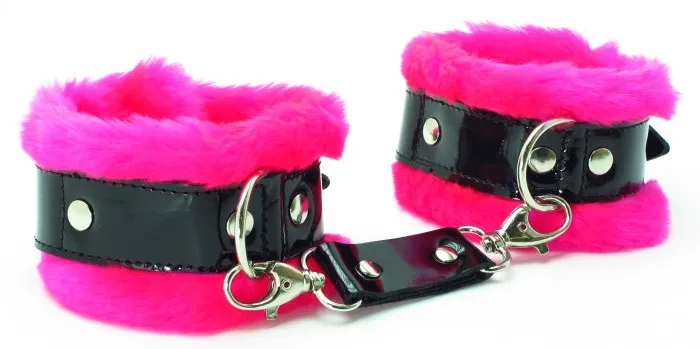 розовые наручники с мехом bdsm light 710001ars в Краснодаре