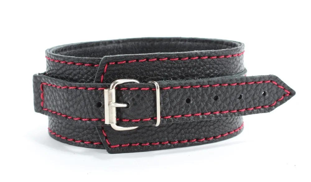 ошейник из натуральной кожи с красной строчкой os 55049ars в Краснодаре
