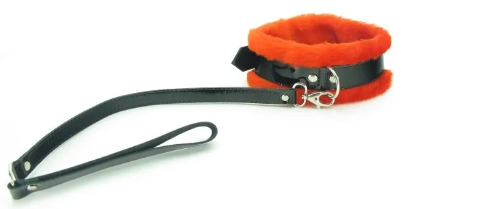ошейник с красным мехом bdsm light 730002ars в Краснодаре