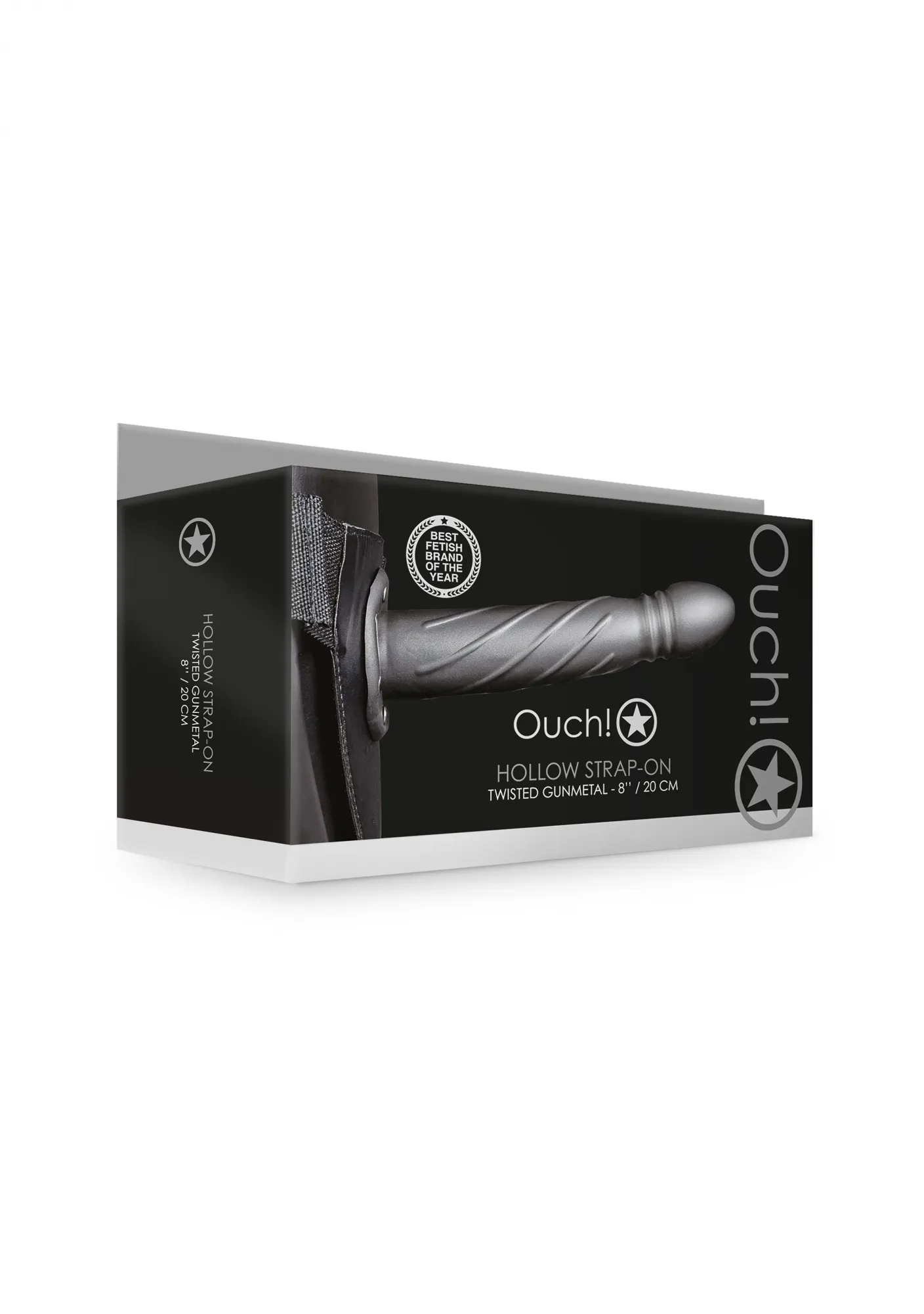 Страпон-фаллопротез со спиралевидной фактурой без мошонки - 8'' / 20 см