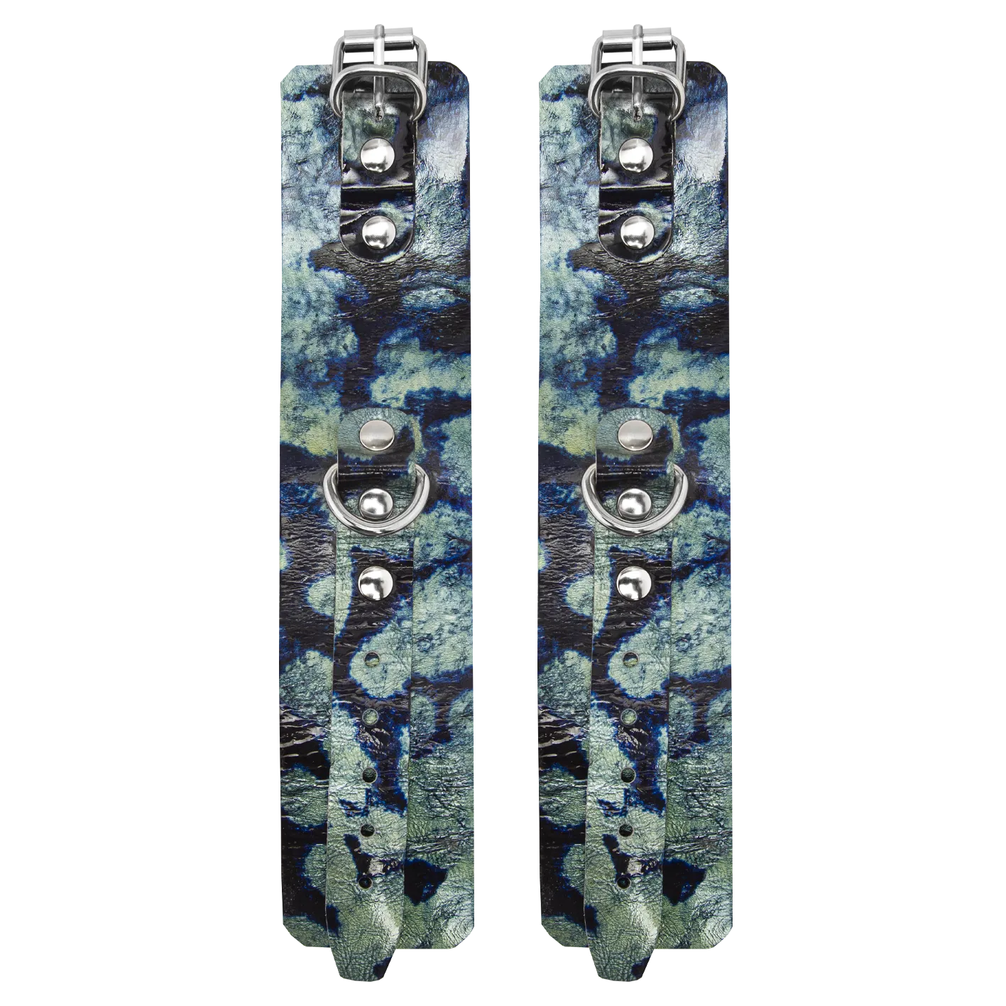 наручники декоративные кожаные, изумрудно-черные в Краснодаре