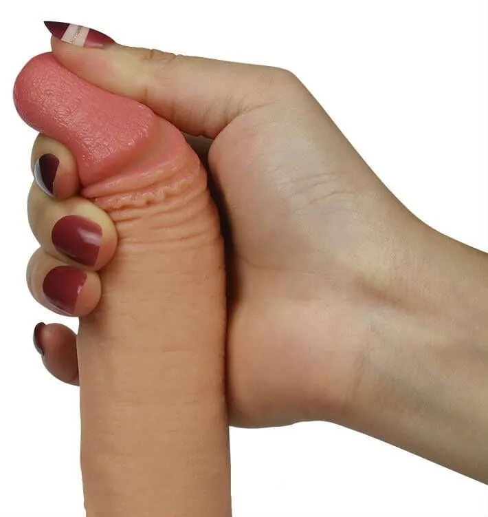 фаллоимитатор lovetoy 7 inch dual layered liquid silicone nature cock, телесный в Краснодаре