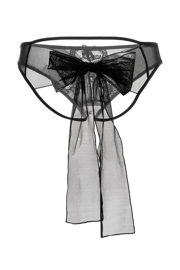 Эротическое эротические трусики с бантом erolanta mia, чёрные в Краснодаре