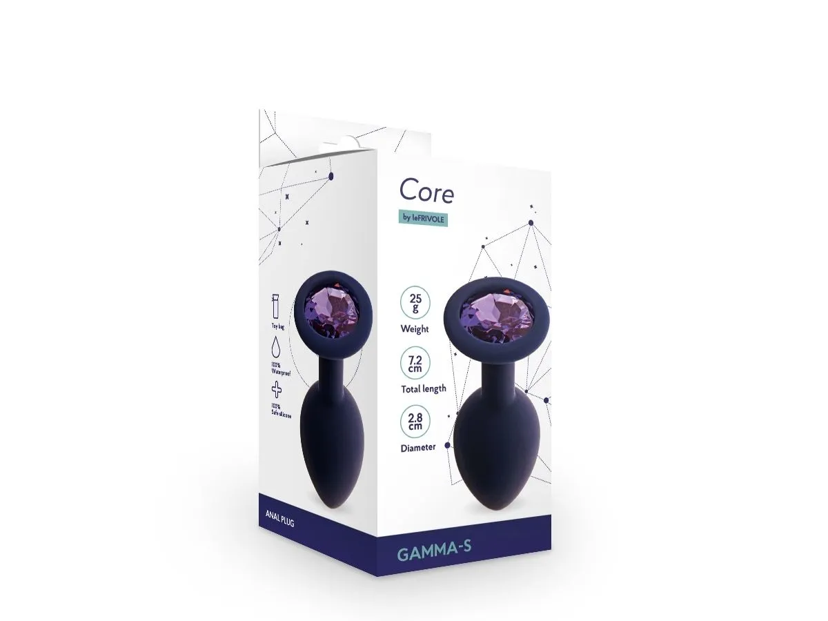 анальная пробка с кристаллом gamma s, черничный + фиолетовый кристалл в Краснодаре