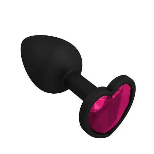 Пробка силиконовая черная с малиновым кристаллом, в блистере