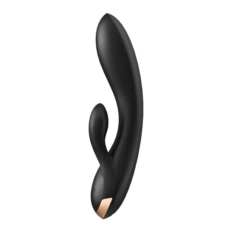вибратор-кролик satisfyer double flex с двумя клиторальными отростками (черный) в Краснодаре