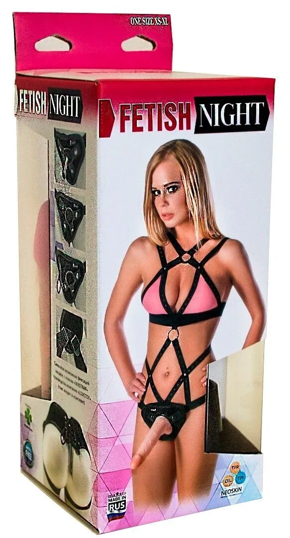 костюм бдсм lovetoy унистрап со шнуровкой, 2 насадки в Краснодаре