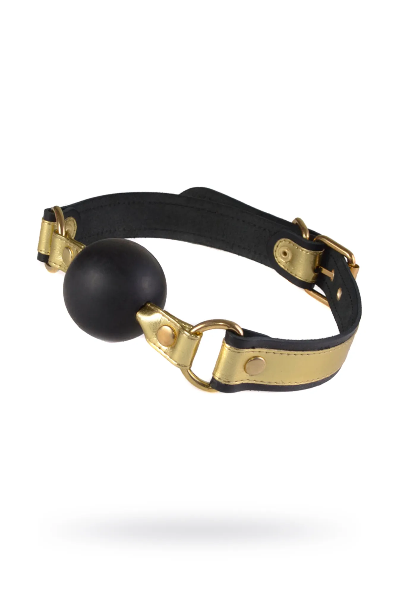 Кляп Sitabella, кожа, золотой