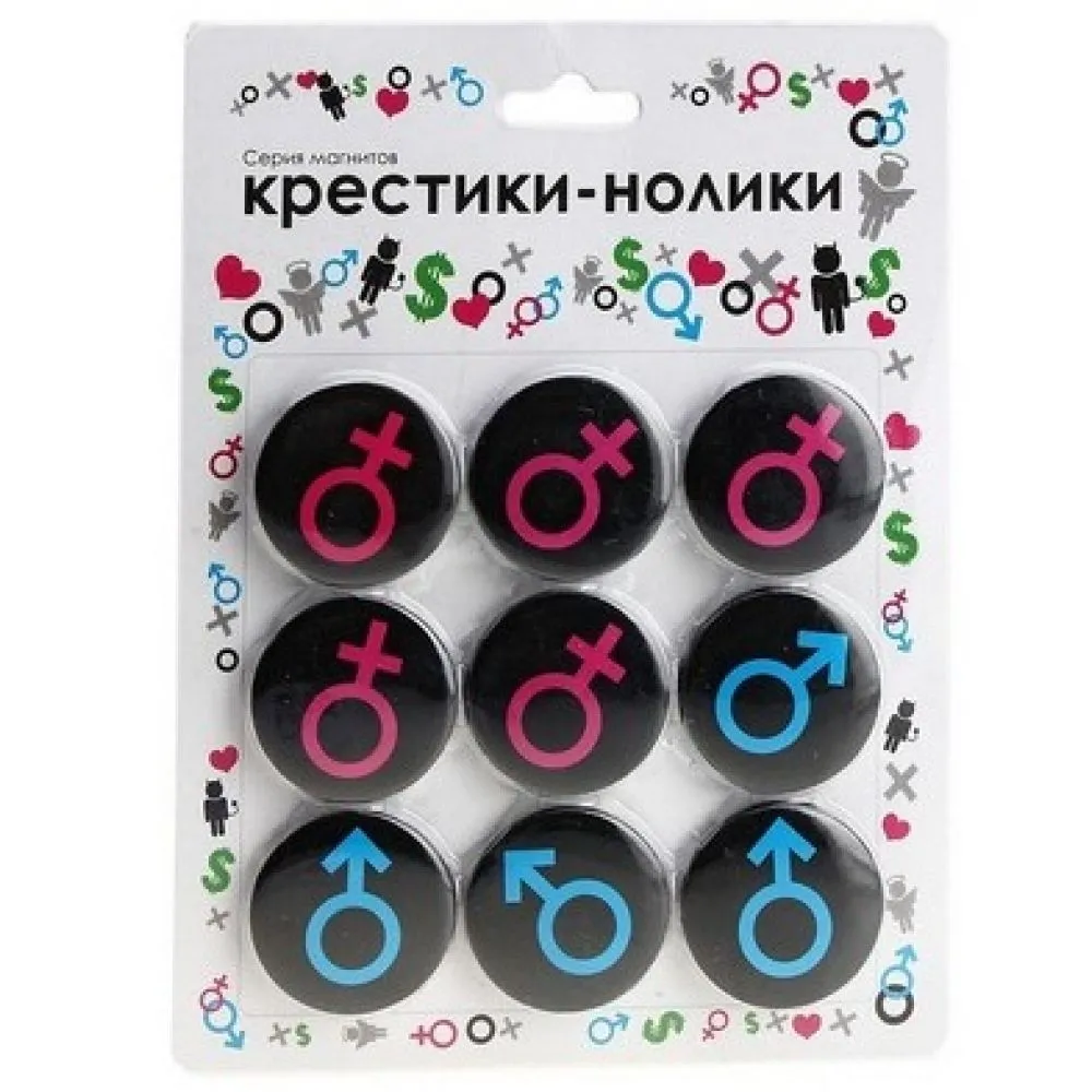 Набор магнитов Сима Ленд крестики-нолики Ж vs М, 3,8 см